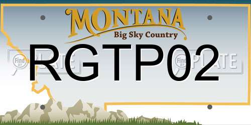 RGTP02 Montana License Plate