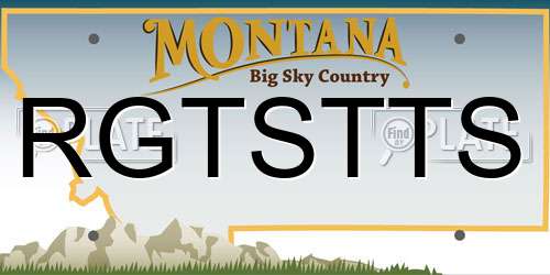 RGTSTTS Montana License Plate