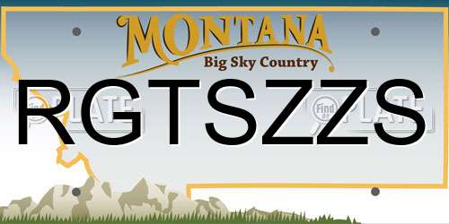 RGTSZZS Montana License Plate