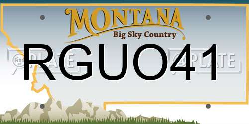 RGUO41 Montana License Plate