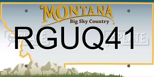 RGUQ41 Montana License Plate