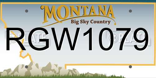 RGW1079 Montana License Plate