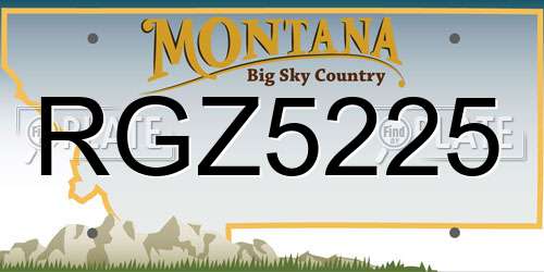 RGZ5225 Montana License Plate