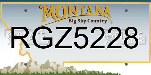 RGZ5228 Montana License Plate