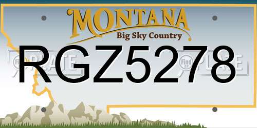 RGZ5278 Montana License Plate