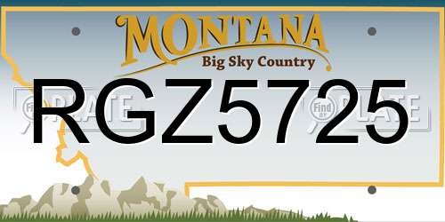 RGZ5725 Montana License Plate