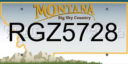 RGZ5728 Montana License Plate