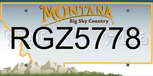 RGZ5778 Montana License Plate