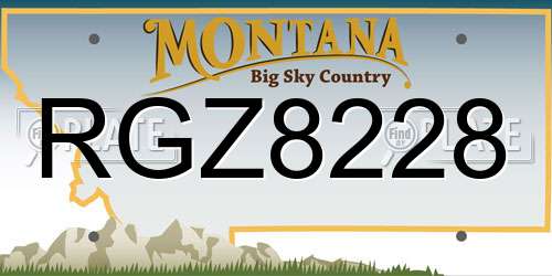 RGZ8228 Montana License Plate