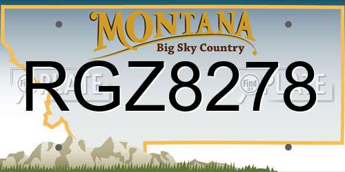 RGZ8278 Montana License Plate