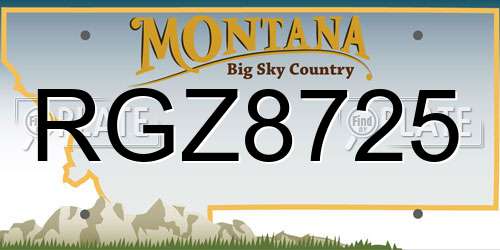 RGZ8725 Montana License Plate