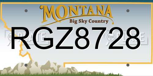 RGZ8728 Montana License Plate