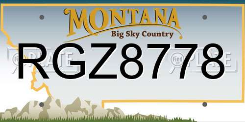 RGZ8778 Montana License Plate