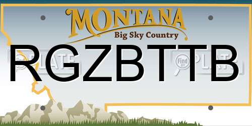 RGZBTTB Montana License Plate