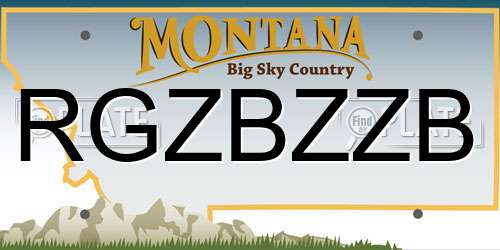 RGZBZZB Montana License Plate