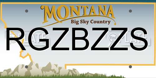 RGZBZZS Montana License Plate