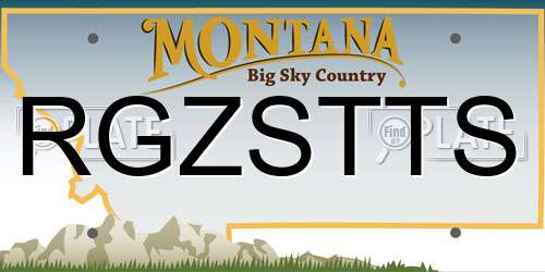 RGZSTTS Montana License Plate