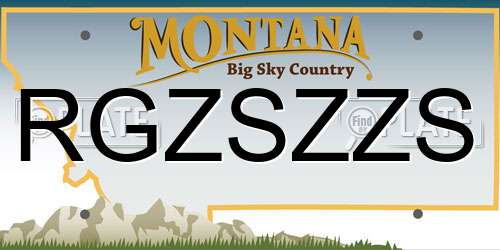 RGZSZZS Montana License Plate