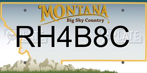 RH4B8C Montana License Plate