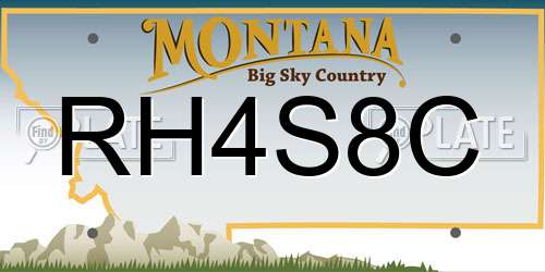 RH4S8C Montana License Plate