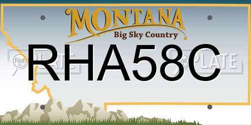 RHA58C Montana License Plate