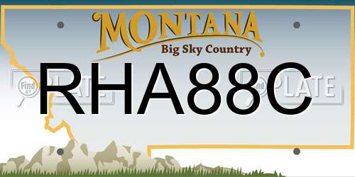 RHA88C Montana License Plate