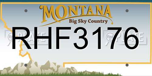 RHF3176 Montana License Plate