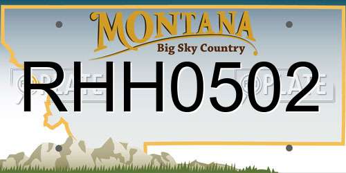 RHH0502 Montana License Plate