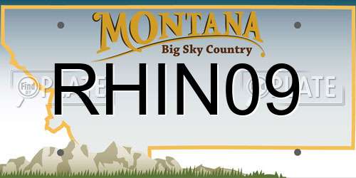 RHIN09 Montana License Plate