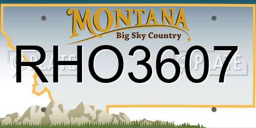RHO3607 Montana License Plate