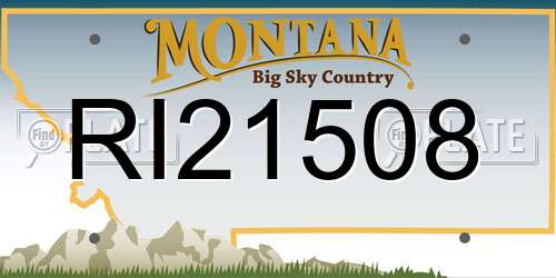 RI21508 Montana License Plate