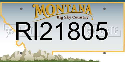RI21805 Montana License Plate