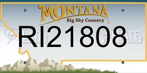 RI21808 Montana License Plate