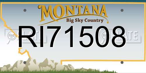 RI71508 Montana License Plate