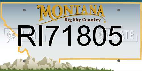 RI71805 Montana License Plate