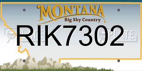 RIK7302 Montana License Plate