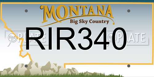 RIR340 Montana License Plate