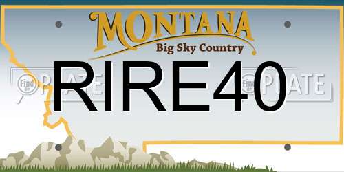 RIRE40 Montana License Plate