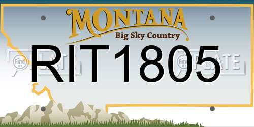RIT1805 Montana License Plate