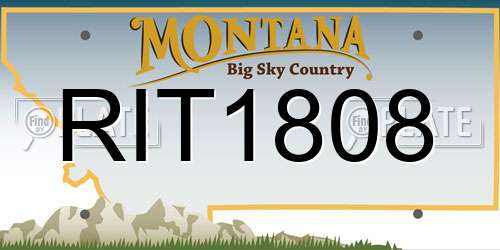 RIT1808 Montana License Plate
