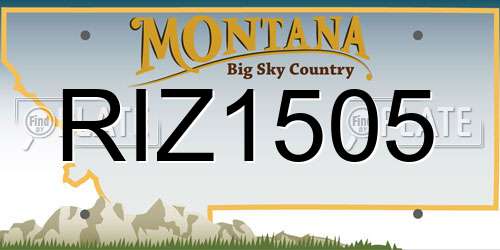 RIZ1505 Montana License Plate