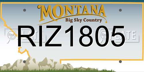 RIZ1805 Montana License Plate