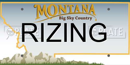 RIZING Montana License Plate