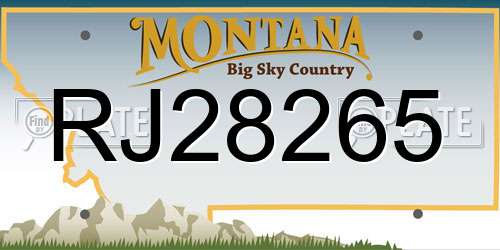 RJ28265 Montana License Plate