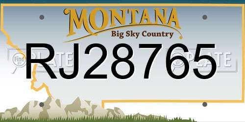RJ28765 Montana License Plate