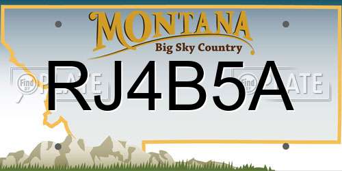 RJ4B5A Montana License Plate
