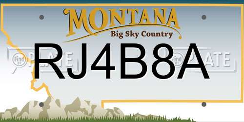 RJ4B8A Montana License Plate