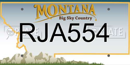 RJA554 Montana License Plate