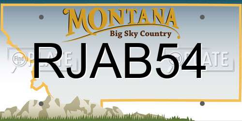 RJAB54 Montana License Plate