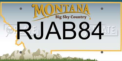 RJAB84 Montana License Plate